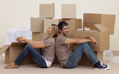 Retail and office relocation items packed for transport in Enfield